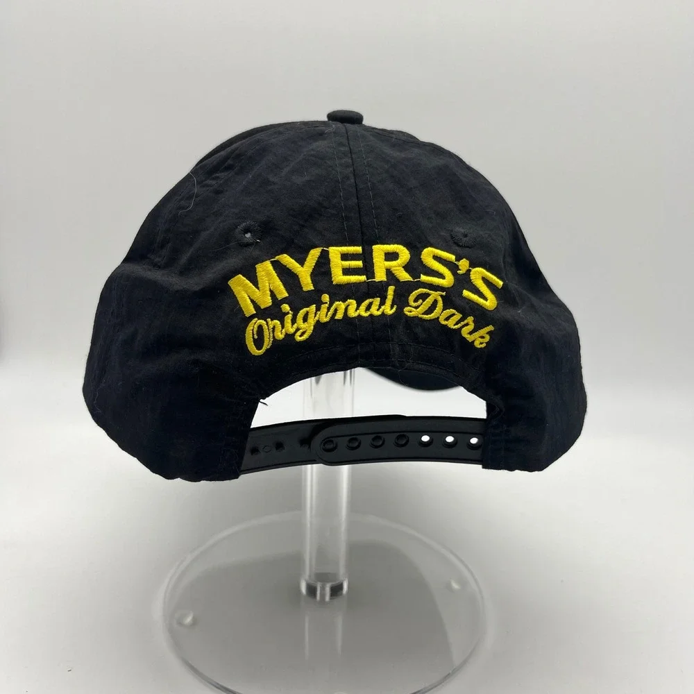 Vintage Myers's Original Dark Rum Black Baseball Cap Better in the Dark  Hat 90s